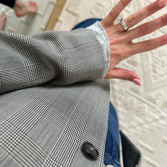 Brooks Brothers Stellita Fit Wool Houndstooth Blazer Black/White $498 - Picture 4 of 8